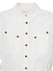 Zimmermann Dresses Ivory linen belted playsuit