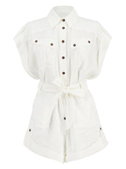 Zimmermann Dresses Ivory linen belted playsuit