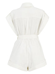Zimmermann Dresses Ivory linen belted playsuit