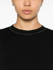 Brunello Cucinelli T-shirts and Polos Black cotton Monili detail