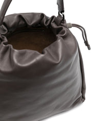 Brunello Cucinelli brown leather bucket bag
