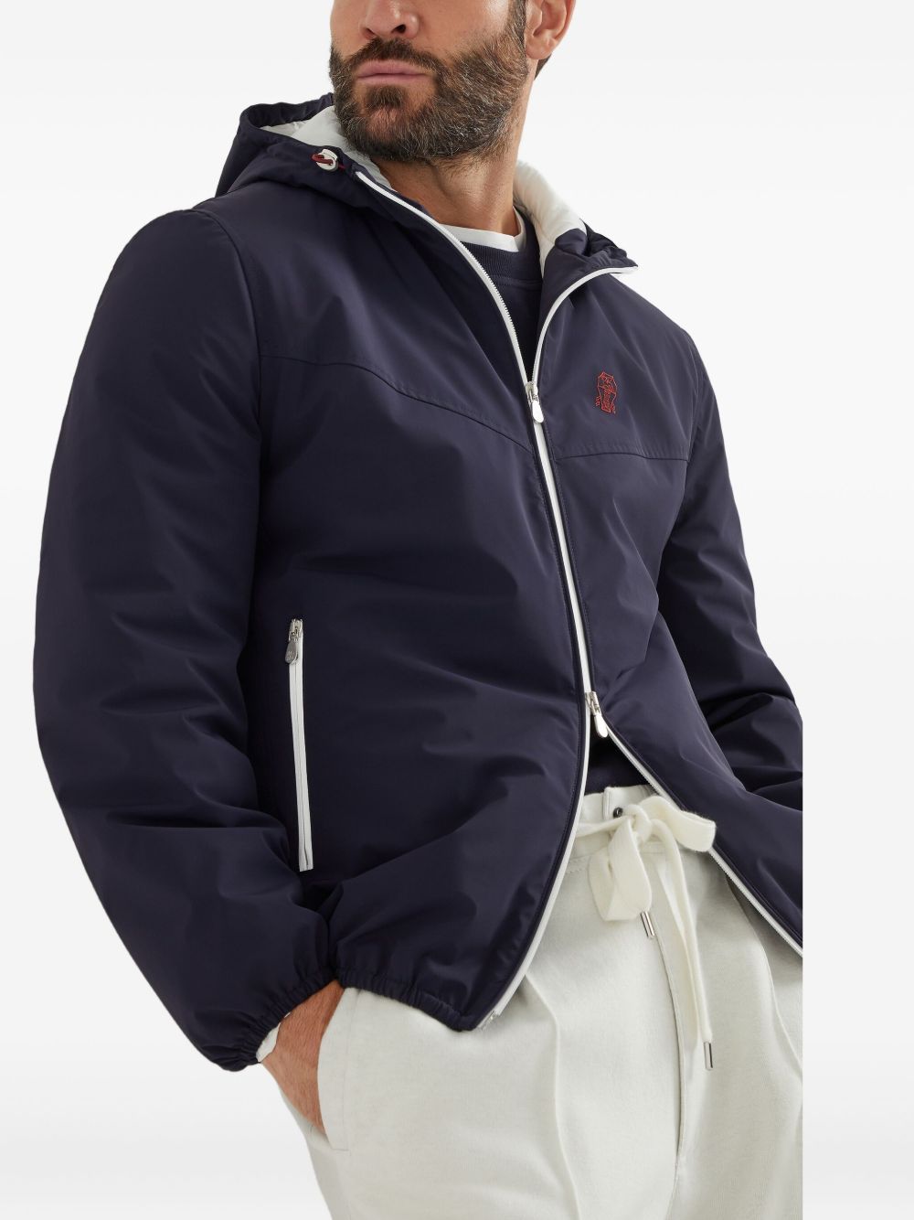 Brunello Cucinelli Abrigos Cazadora de nailon azul