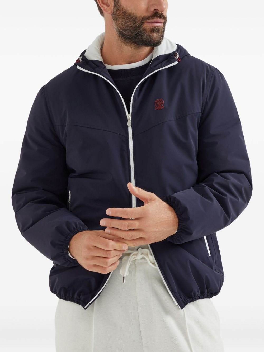 Brunello Cucinelli Abrigos Cazadora de nailon azul