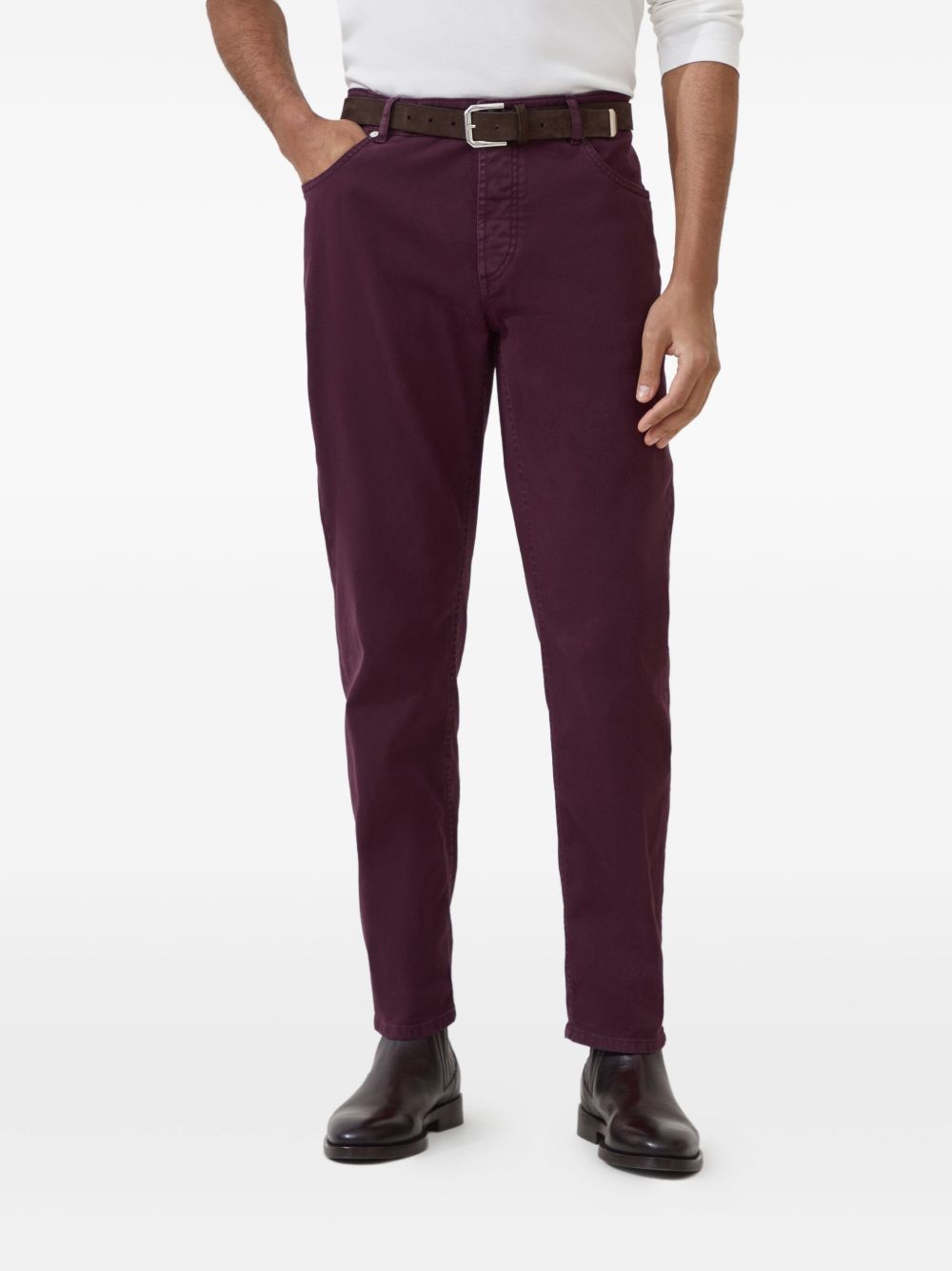 Brunello Cucinelli Pantalon Bordeaux