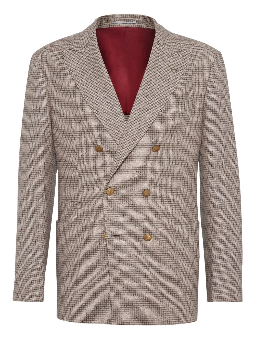 Brunello Cucinelli Jackets Beige double-breasted wool silk