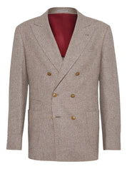 Brunello Cucinelli Jackets Beige double-breasted wool silk
