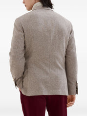 Brunello Cucinelli Jackets Beige double-breasted wool silk