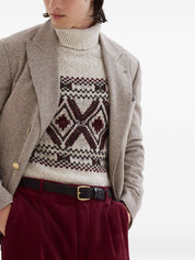 Brunello Cucinelli Jackets Beige double-breasted wool silk