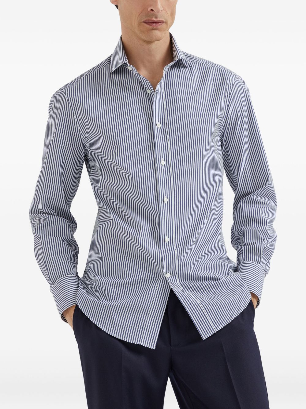 Brunello Cucinelli Blue Cotton Shirts — Luxurious Comfort