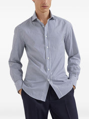 Brunello Cucinelli Blue Cotton Shirts — Luxurious Comfort