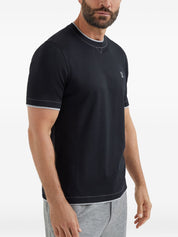 Brunello Cucinelli T-shirts and Polos Blue cotton logo tee