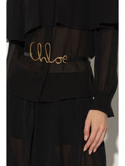 Chloé Iconic leather belt in black calfskin