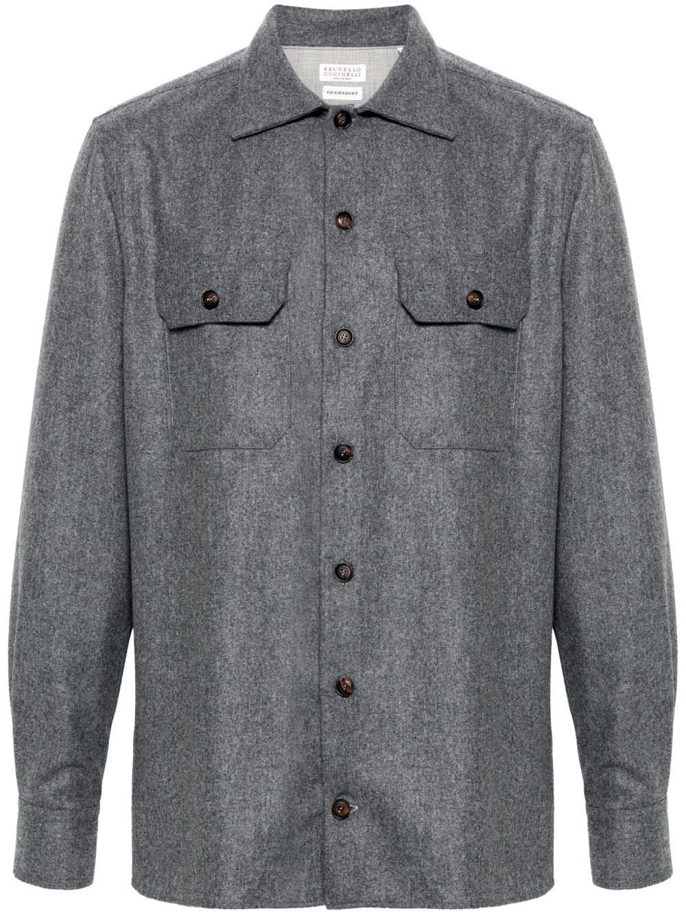Brunello Cucinelli Grey Wool Shirt — Refined Comfort
