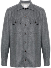 Brunello Cucinelli Grey Wool Shirt — Refined Comfort