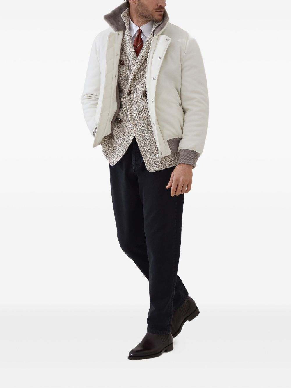 Brunello Cucinelli Jackets Beige wool and cashmere