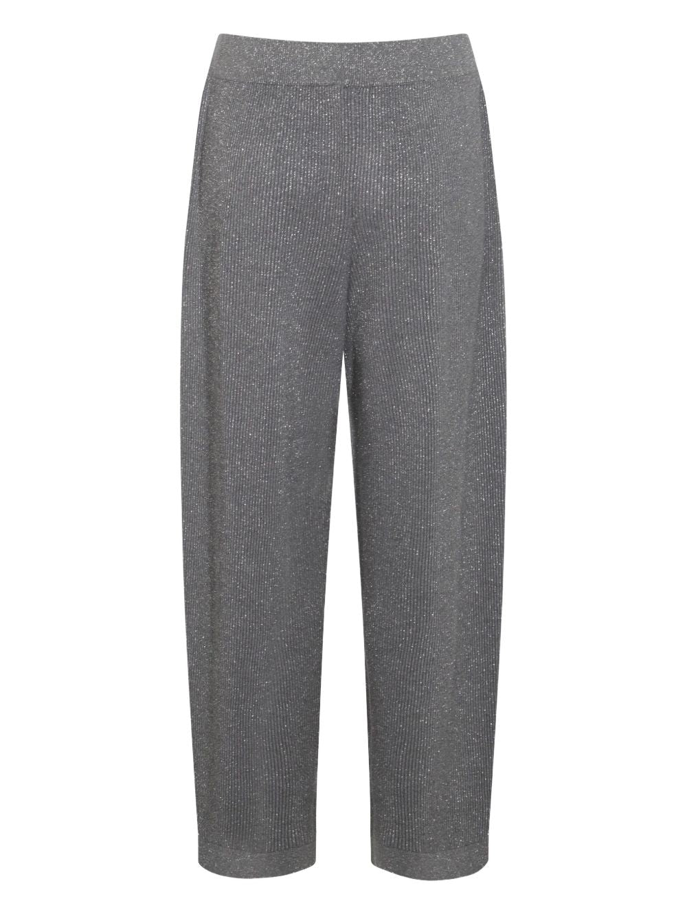 Brunello Cucinelli Grey Trousers — Lurex-Detail Cotton Fit