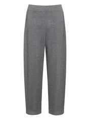 Brunello Cucinelli Grey Trousers — Lurex-Detail Cotton Fit