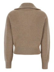 Brunello Cucinelli Sweaters Brown cashmere zip cardigan