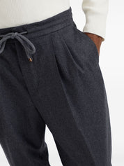 Brunello Cucinelli Trousers in Grey Virgin Wool