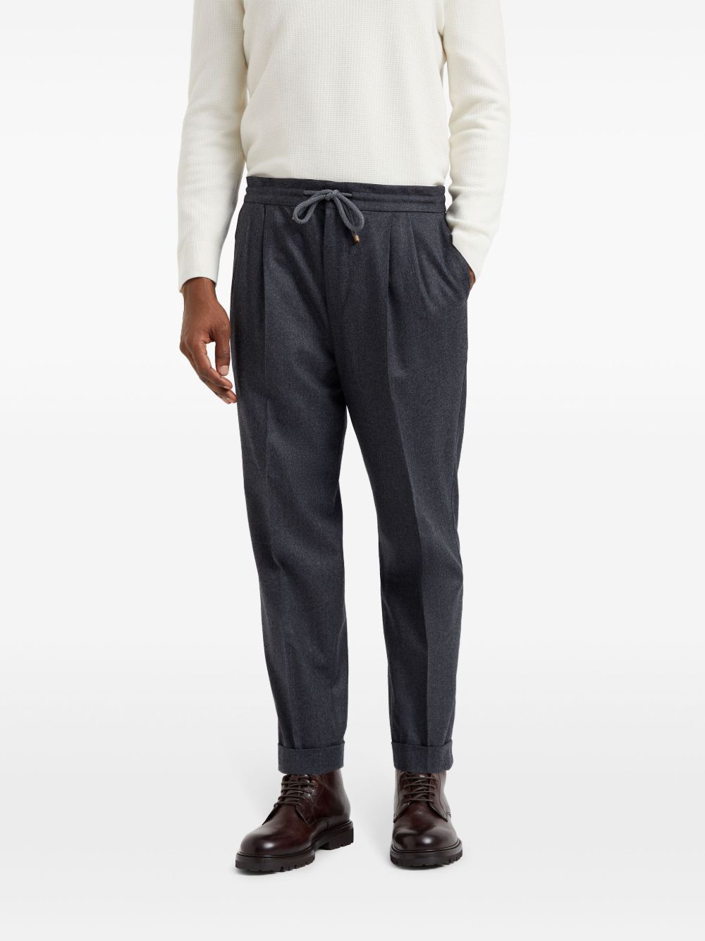 Brunello Cucinelli Trousers in Grey Virgin Wool