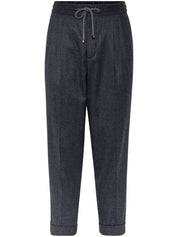 Brunello Cucinelli Trousers in Grey Virgin Wool