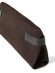 Brunello Cucinelli Black Suede Clutch