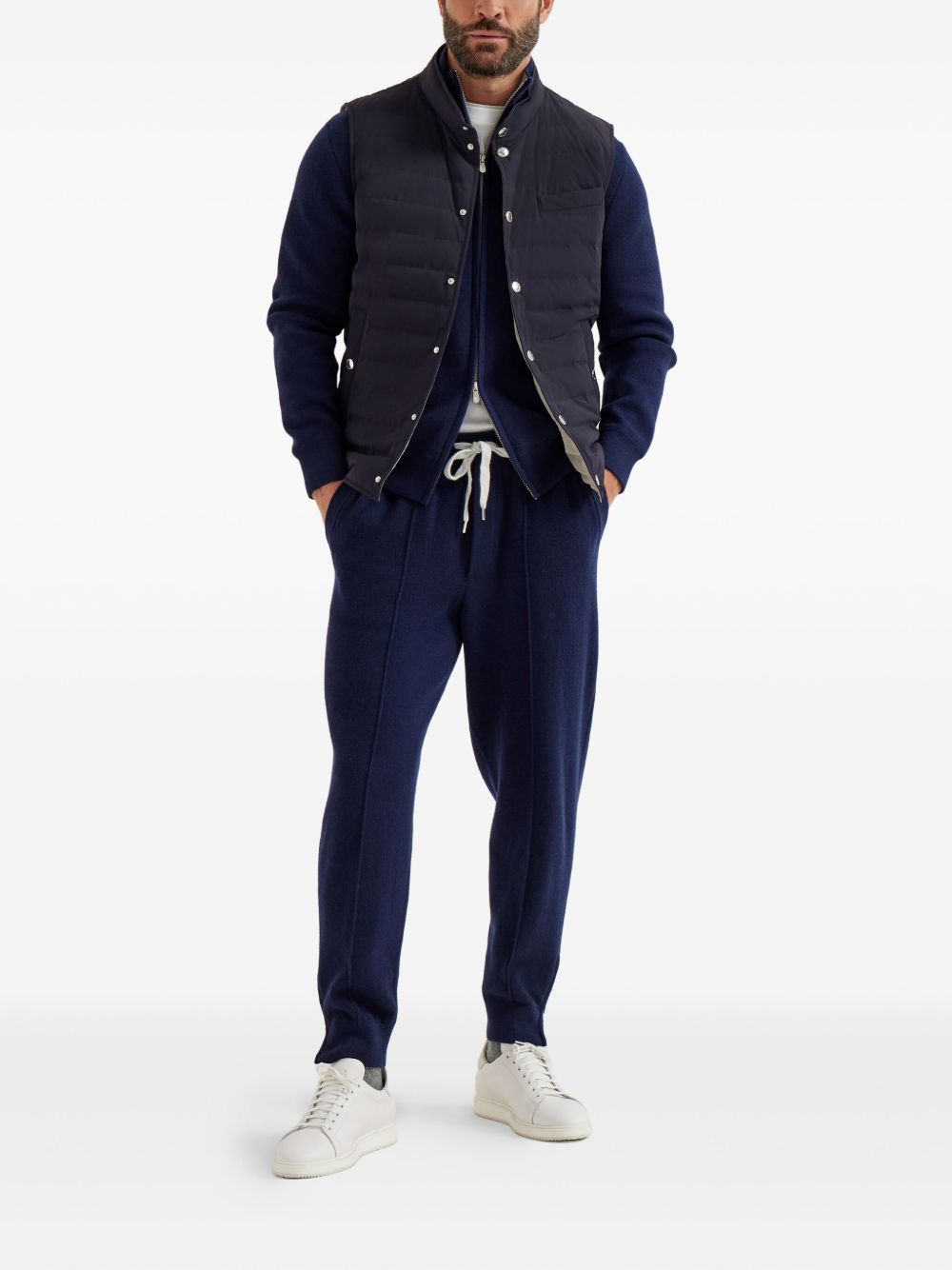 Brunello Cucinelli Jackets Blue quilted down vest