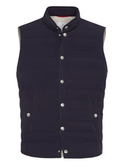 Brunello Cucinelli Jackets Blue quilted down vest