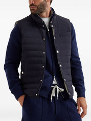 Brunello Cucinelli Jackets Blue quilted down vest