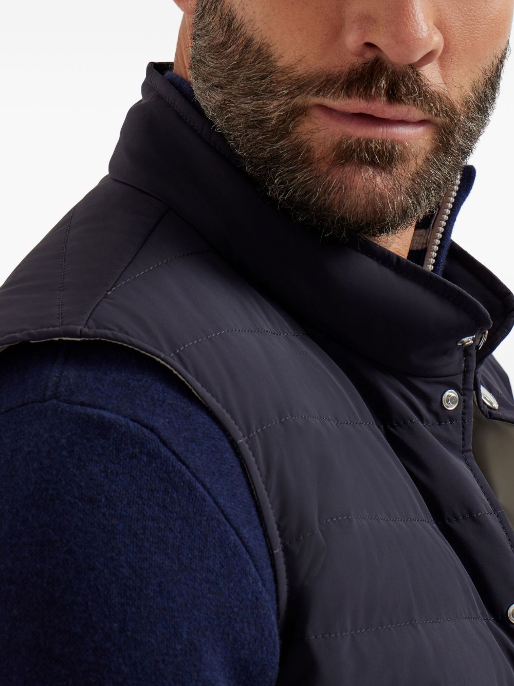 Brunello Cucinelli Jackets Blue quilted down vest