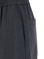 Pantalon Brunello Cucinelli en laine grise à jambe large