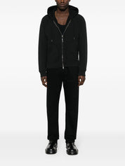 Tom Ford black cotton zipped hoodie — men's luxury sweater