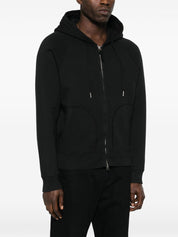 Tom Ford black cotton zipped hoodie — men's luxury sweater