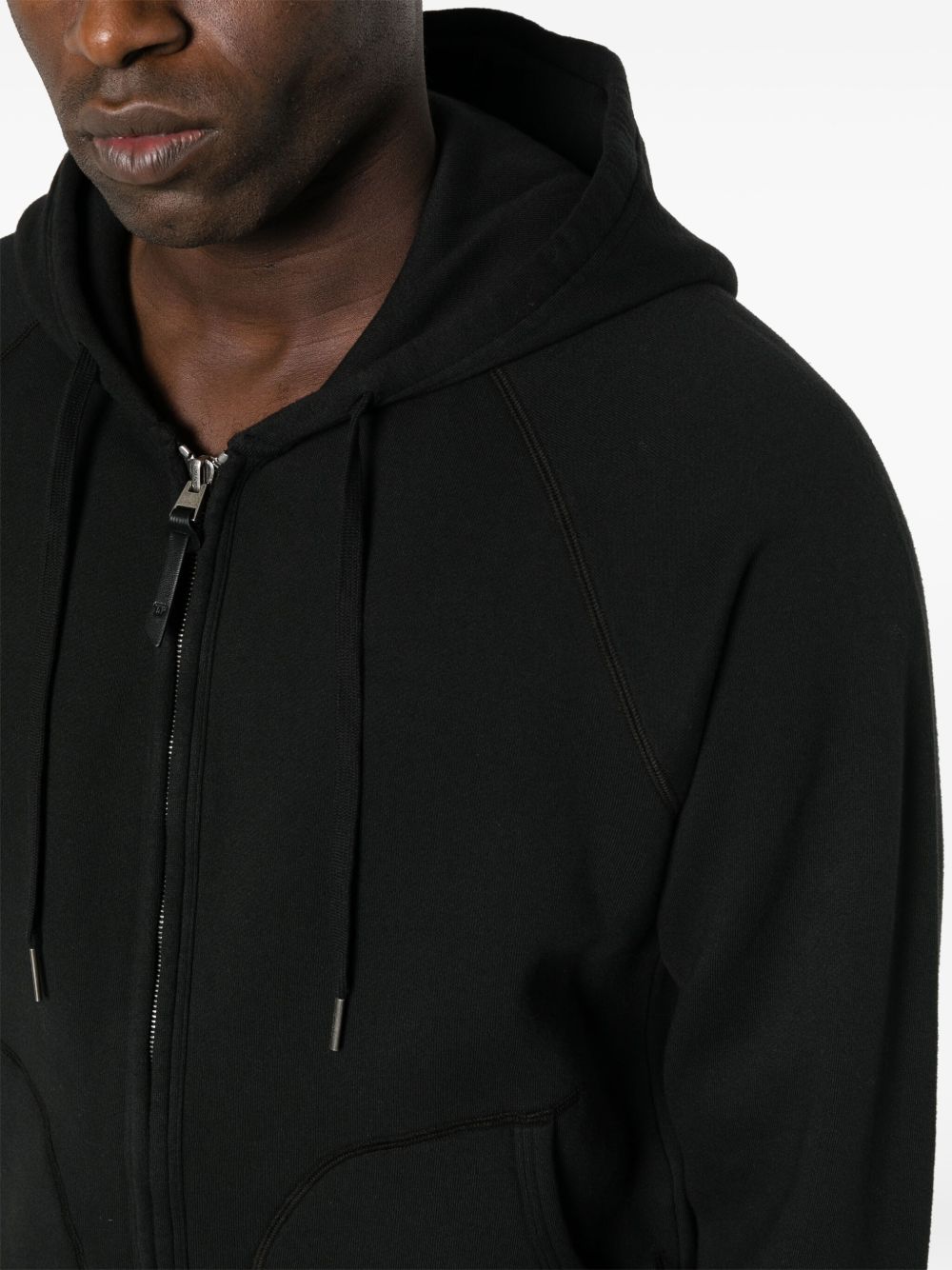 Tom Ford black cotton zipped hoodie — men's luxury sweater