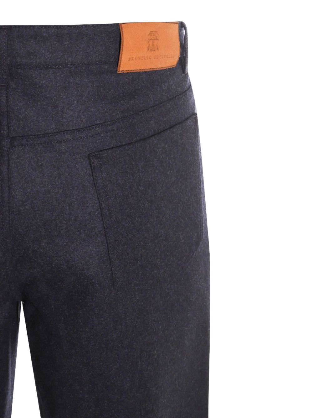 Brunello Cucinelli Trousers in Dark Blue Wool