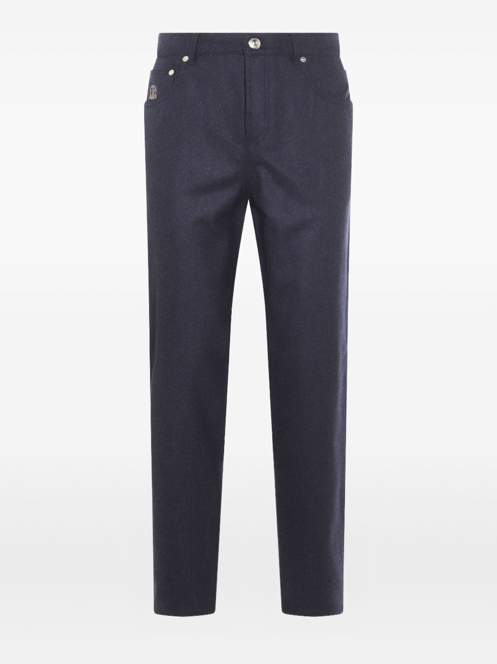 Brunello Cucinelli Trousers in Dark Blue Wool