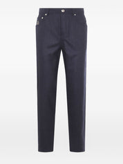 Brunello Cucinelli Trousers in Dark Blue Wool