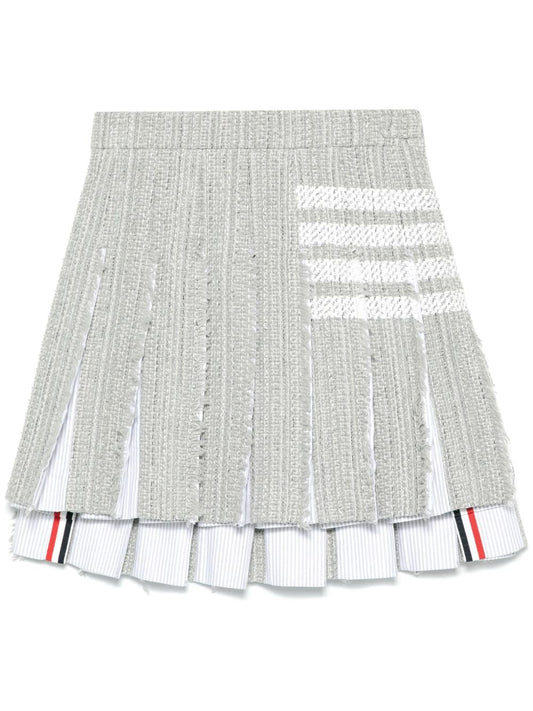 Thom Browne Grey Mini Skirt — 4-Bar Signature Detail