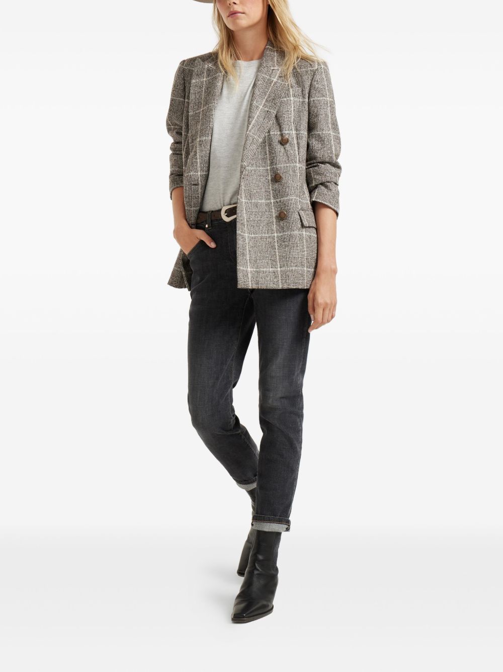 Brunello Cucinelli T-shirts and Polos Light Grey cashmere-silk