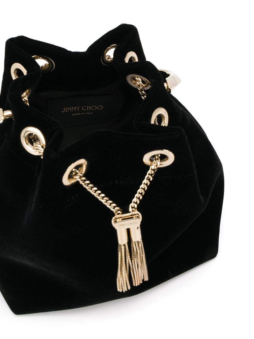 Black Bon Bon Velvet Bucket Bag — Jimmy Choo Shoulder Bag
