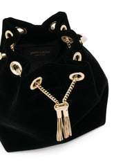 Black Bon Bon Velvet Bucket Bag — Jimmy Choo Shoulder Bag