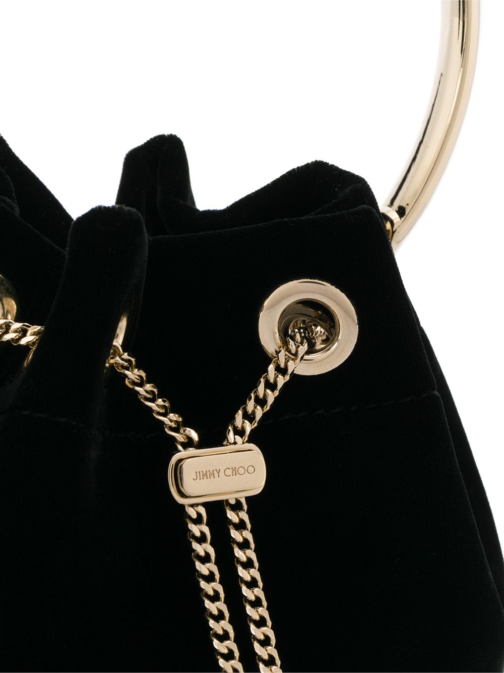 Black Bon Bon Velvet Bucket Bag — Jimmy Choo Shoulder Bag