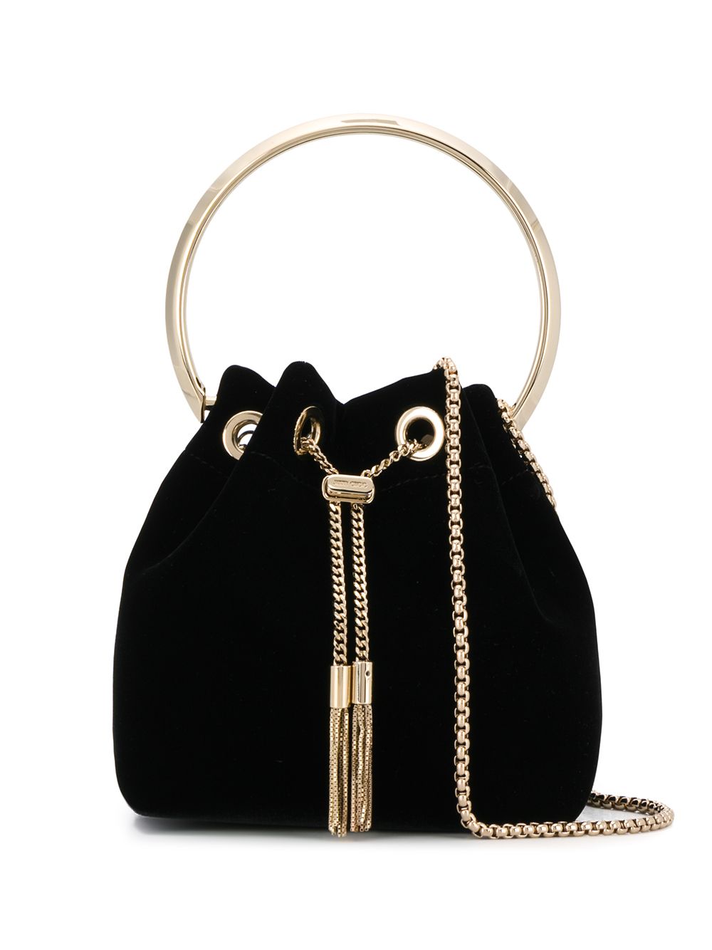 Black Bon Bon Velvet Bucket Bag — Jimmy Choo Shoulder Bag