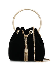 Black Bon Bon Velvet Bucket Bag — Jimmy Choo Shoulder Bag