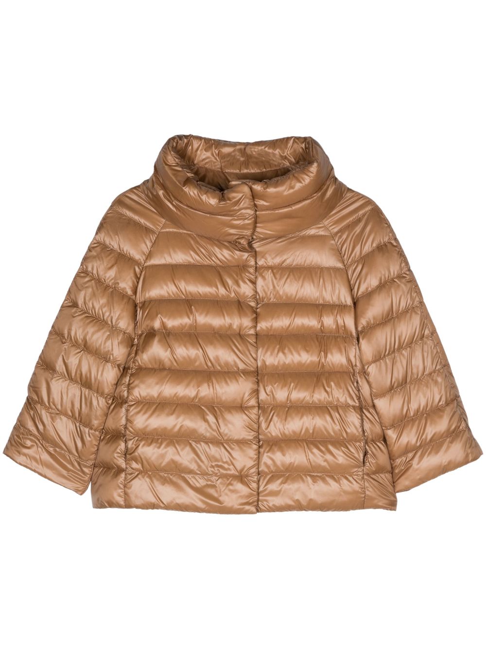 Herno Camel Cropped Feather Down Jacket