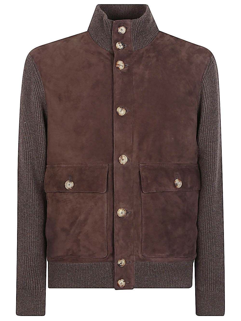 Brunello Cucinelli Coats Brown leather and cashmere