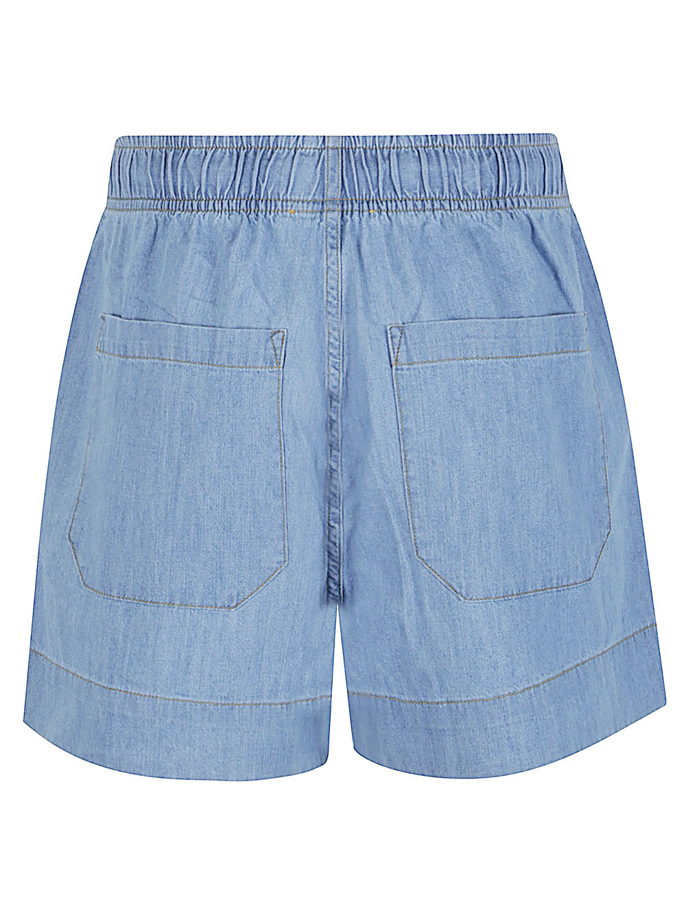 Clear Blue Denim Shorts — SOSUE Cotton Drawstring