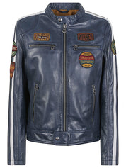 DAYTONA 73 Blue Lambskin Jacket — Vintage Racing Moto