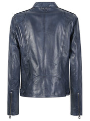 DAYTONA 73 Blue Lambskin Jacket — Vintage Racing Moto