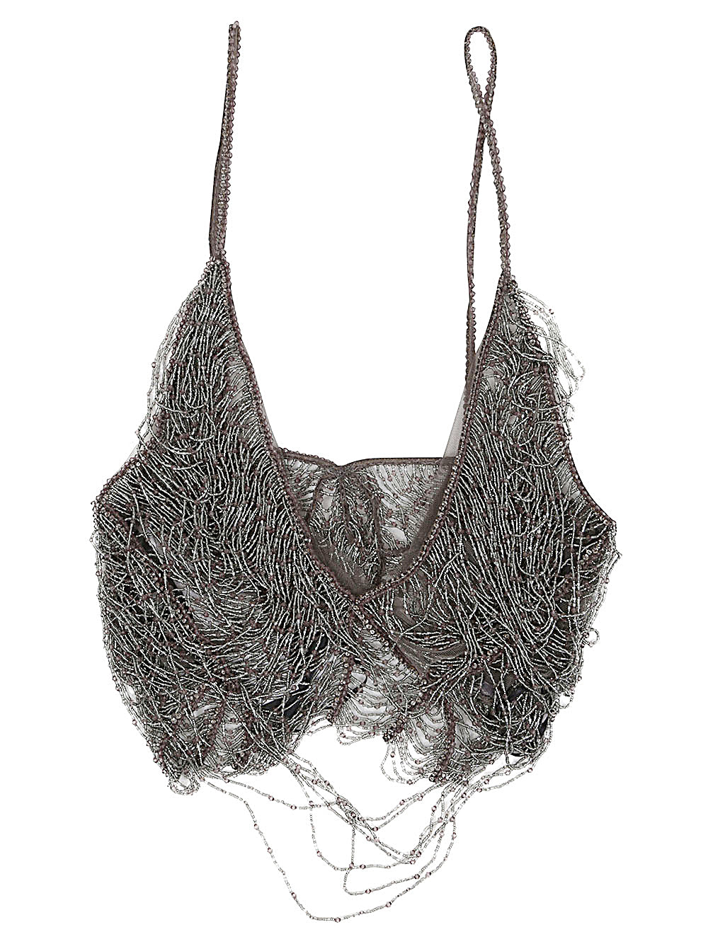 Green Beaded Tulle Top — The Attico